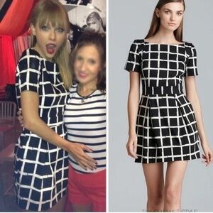 French Connection Black and White Patterned Dress